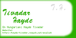 tivadar hayde business card